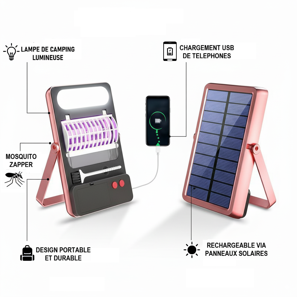 Lampe solaire anti-insectes 3en1 -MosquiLamp Pro™-